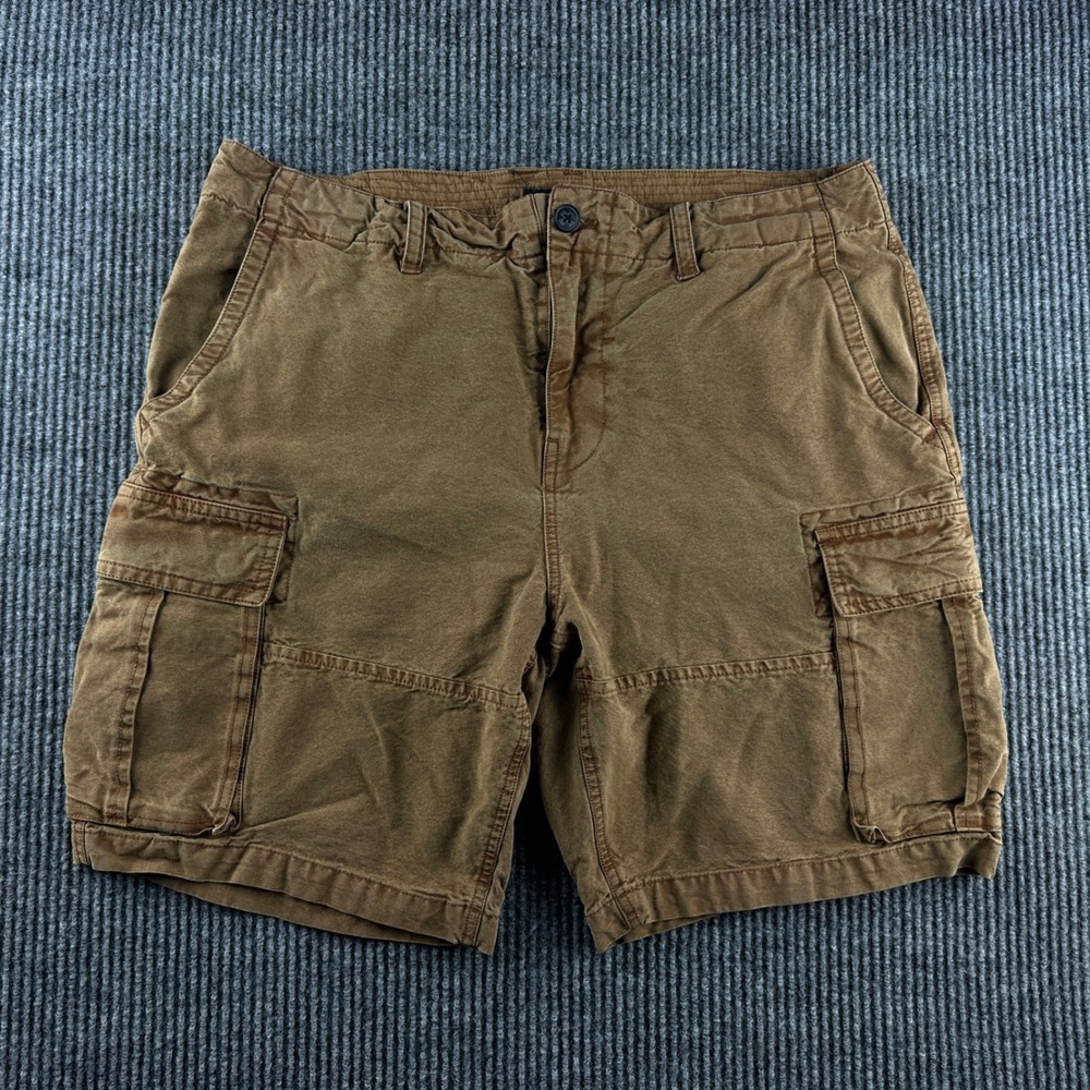 Lucky Brand Mens Brown Cargo Shorts Size 34 Cotton Lyocell Utility Casual